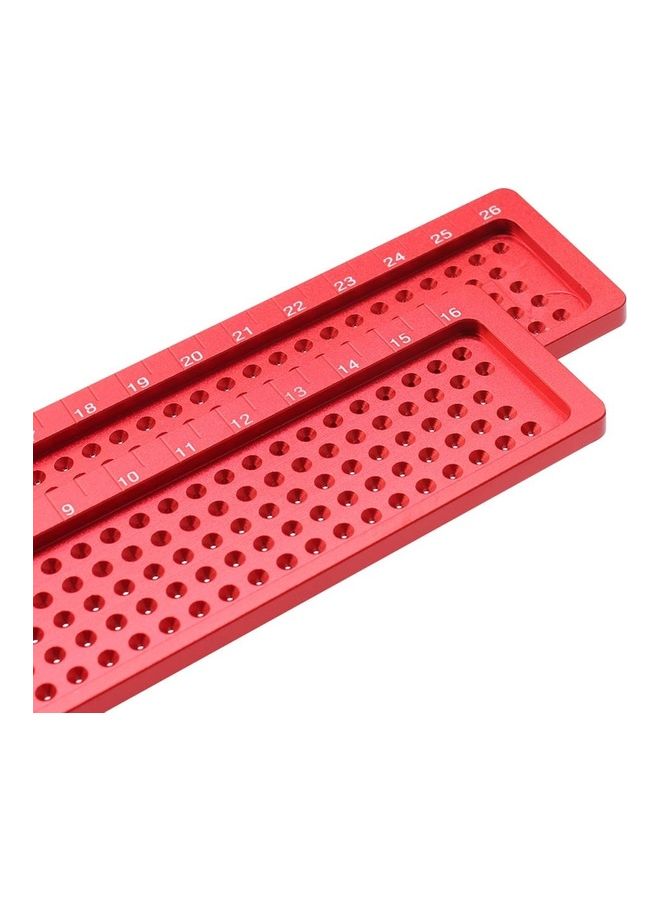 oem - Woodworking T-Shaped Hole Marking Ruler Red - Image 1