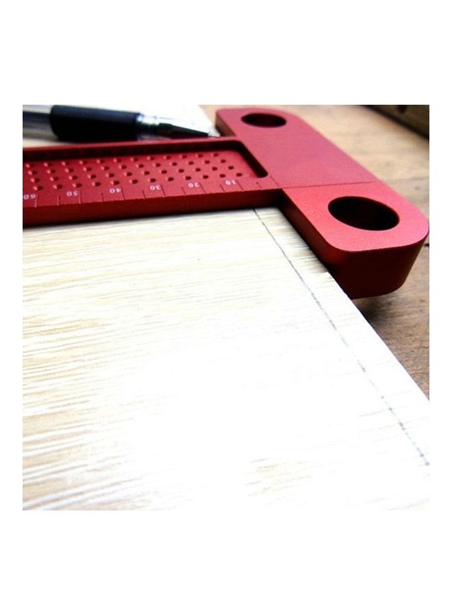 oem - Woodworking T-Shaped Hole Marking Ruler Red - Image 1