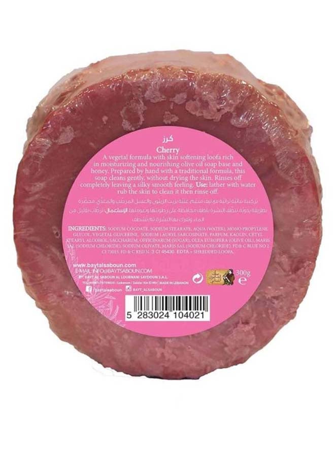 BAYT AL SABOUN AL LOUBNANI - Cherry Loofa Baladi Soap 300grams - Image 1