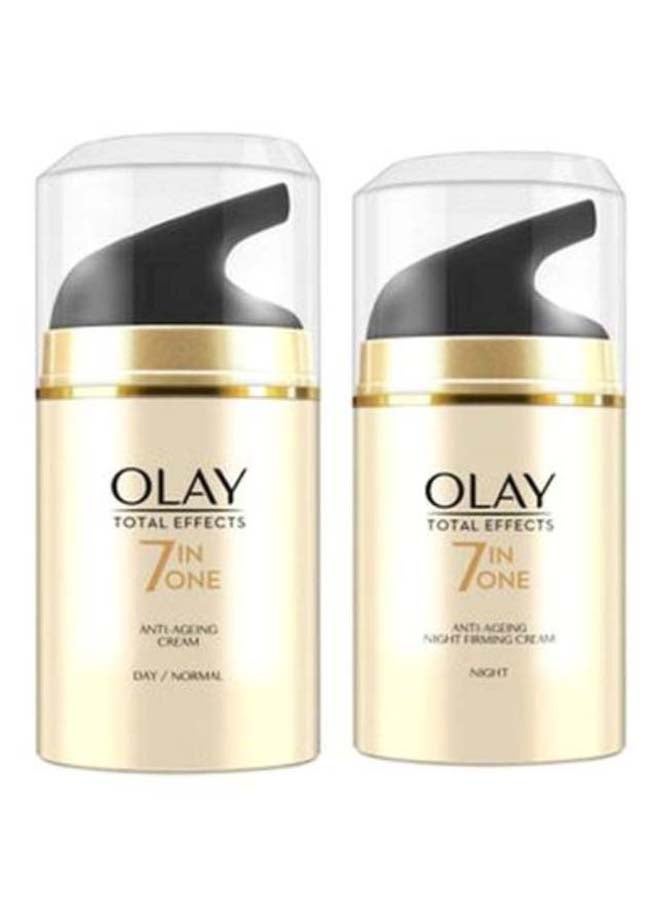 Olay Pack Of 2 Total Effects 7-In-1 Night And Day Cream SPF15 Day Cream 50, Night Cream 50grams - Image 1