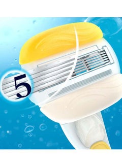 Gillette Comfort Glide With Olay Razor And Blades Yellow/White  - Image 2