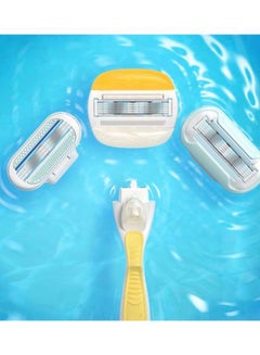 Gillette Comfort Glide With Olay Razor And Blades Yellow/White  - Image 3