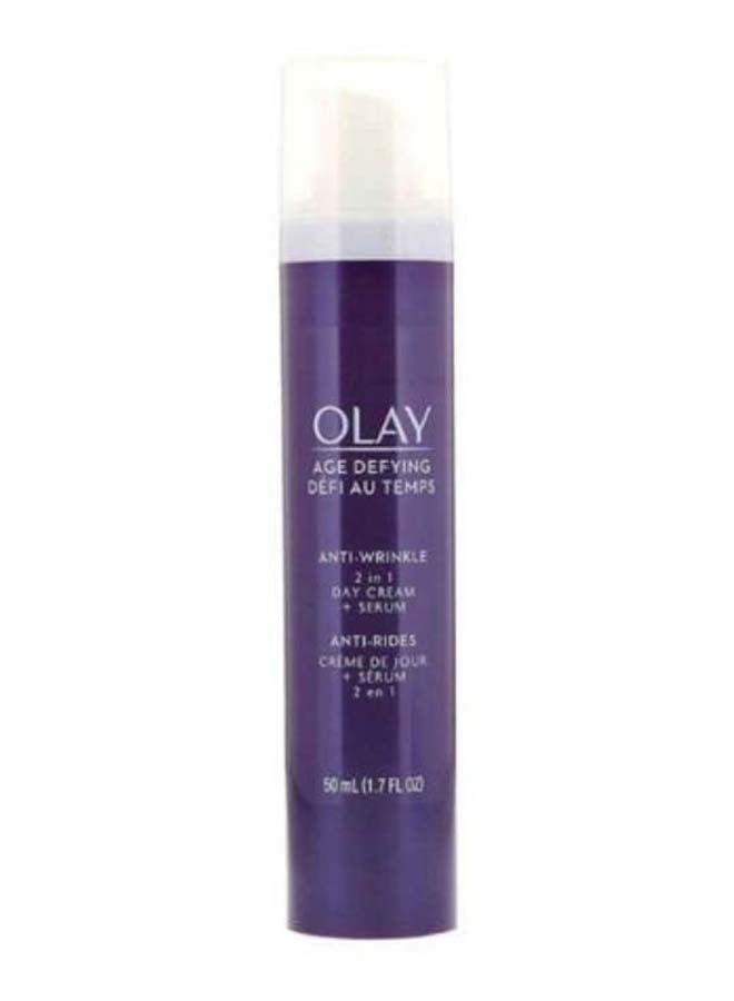 Olay Age Defying Anti Wrinkle 2-In-1 Day Cream Plus Serum 50ml  - Image 1