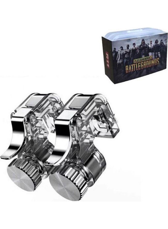 Generic - Metal-Smart-Phone-Mobile-Gaming-Trigger-For-Pubg-Mobile-Game-Fire-Button-Aim-Key-L1R1-Shooter-Controller-Transperant - Image 1