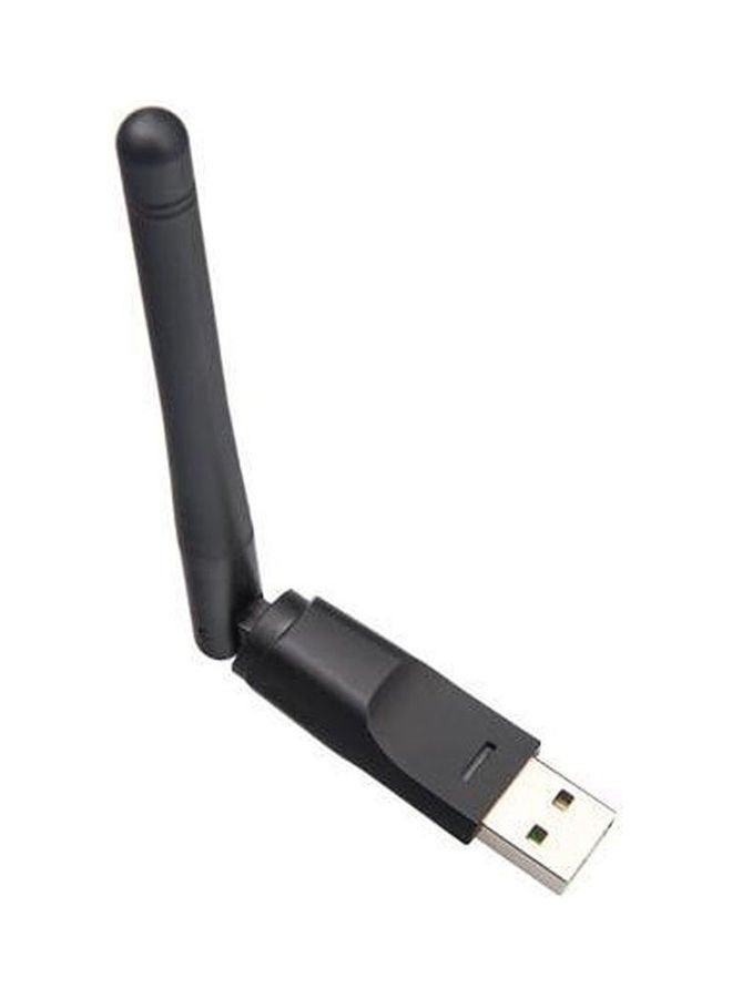 Generic USB High Gain WiFi Wireless Adapter with Antenna Black  - Image 2