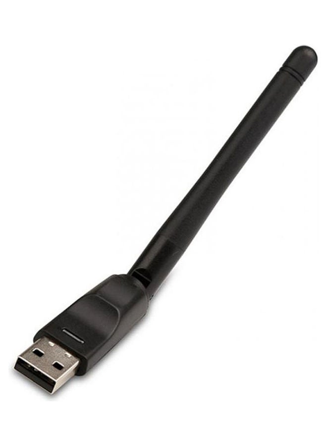 Generic USB High Gain WiFi Wireless Adapter with Antenna Black  - Image 1