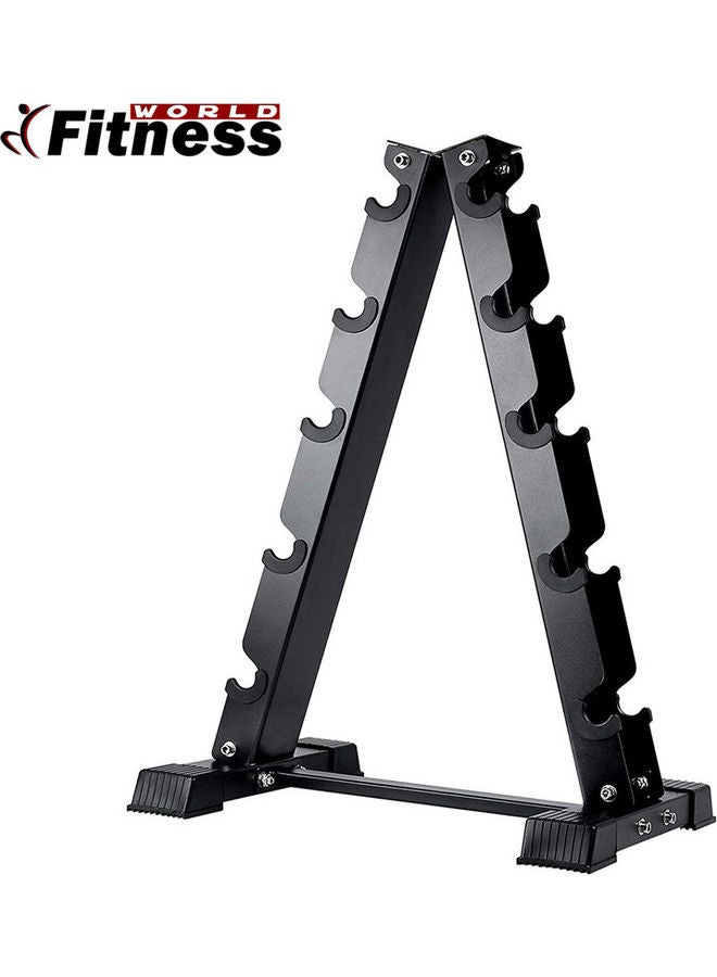 Fitness World Dumbbell Rack and 5-layer Steel Barbell Rack 67x79cm  - Image 1