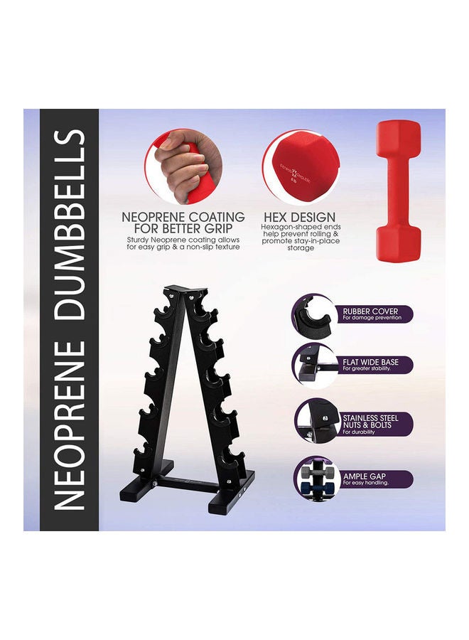 Fitness World Dumbbell Rack and 5-layer Steel Barbell Rack 67x79cm  - Image 3