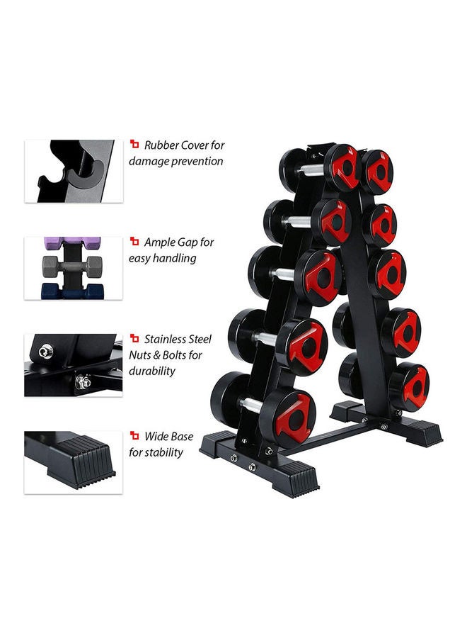 Fitness World Dumbbell Rack and 5-layer Steel Barbell Rack 67x79cm  - Image 4