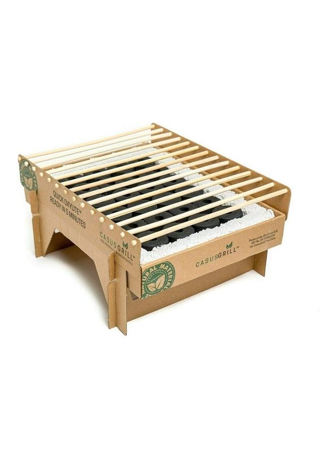 CASUSGRILL Portable Instant Biodegradable Barbecue Grill Beige  - Image 1