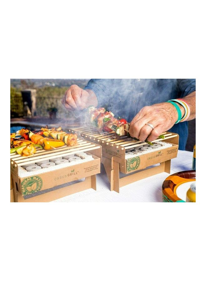CASUSGRILL Portable Instant Biodegradable Barbecue Grill Beige  - Image 2