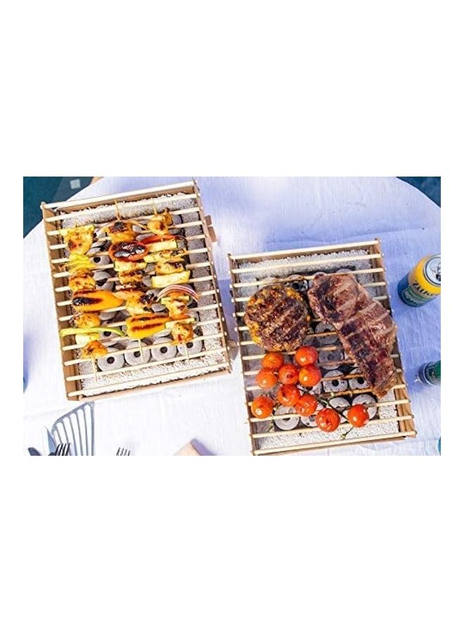 CASUSGRILL Portable Instant Biodegradable Barbecue Grill Beige  - Image 3