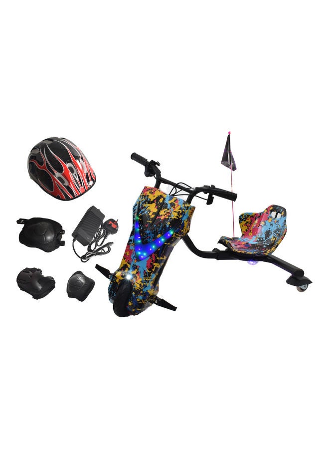 Rally Electric Drift Scooter 3 Wheel with Helmet Kit, Knee Guard and Elbow Multicolour - Image 2