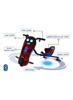Rally Electric Drift Scooter 3 Wheel with Helmet Kit, Knee Guard and Elbow  - Image 5