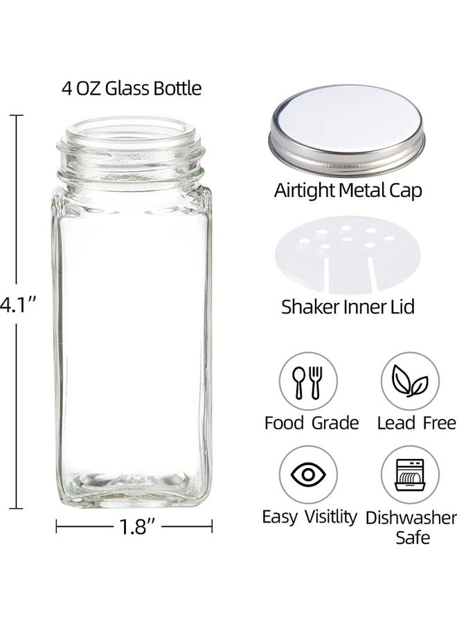 XiuWoo 24-Piece Glass Spice Jar Set And Accessories Multicolour 120ml - Image 2