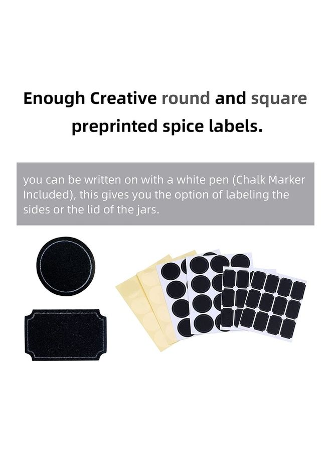 XiuWoo 24-Piece Glass Spice Jar Set And Accessories Multicolour 120ml - Image 5