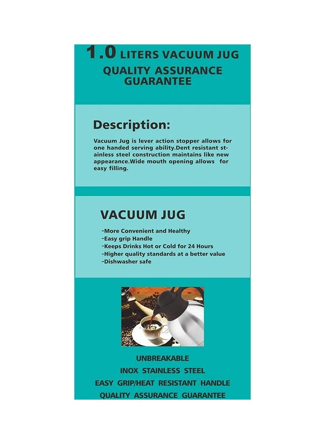 XiuWoo Double Walled Vacuum Insulated Tea Pot Silver/Black - Image 3