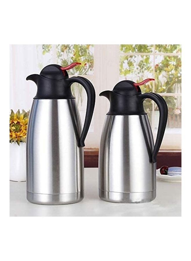XiuWoo Stainless Steel Double Walled Vacuum Tea Carafe Silver/Black - Image 4