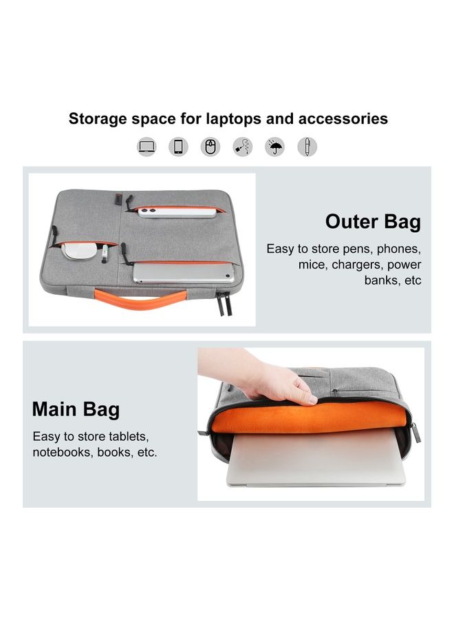 14-Inch Sleeve Case Zipper Laptop Handbag Grey  - Image 5