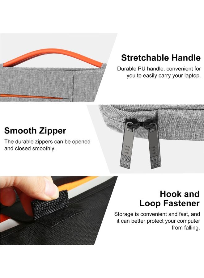 14-Inch Sleeve Case Zipper Laptop Handbag Grey  - Image 3