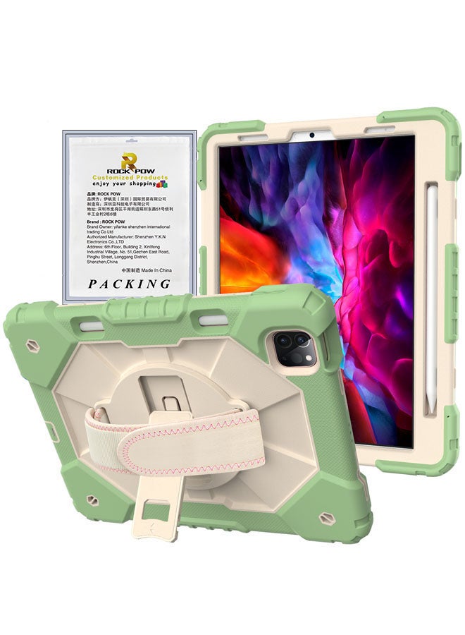 Rock Pow Protective Case Cover for iPad Pro 11 2021/2020/2018/Air410.9 Green/Beige - Image 1