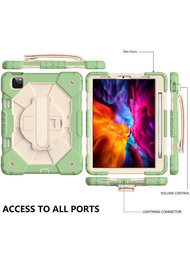 Rock Pow Protective Case Cover for iPad Pro 11 2021/2020/2018/Air410.9 Green/Beige - Image 3