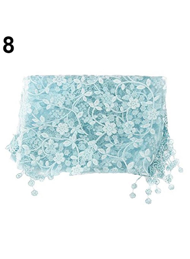 Floral Lace Photography Prop Baby Scarf Light Blue  - Image 1