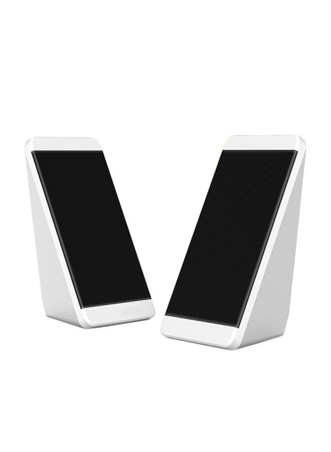 Pair Of Wired USB Mini Speaker Set White