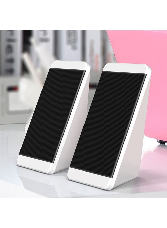 Generic - Pair Of Wired USB Mini Speaker Set White - Image 1
