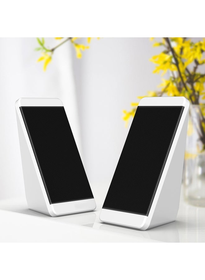 Generic - Pair Of Wired USB Mini Speaker Set White - Image 1