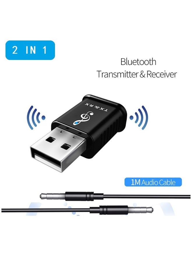 Generic 2-In-1 USB Bluetooth Adapter Transmitter Receiver Black  - Image 2