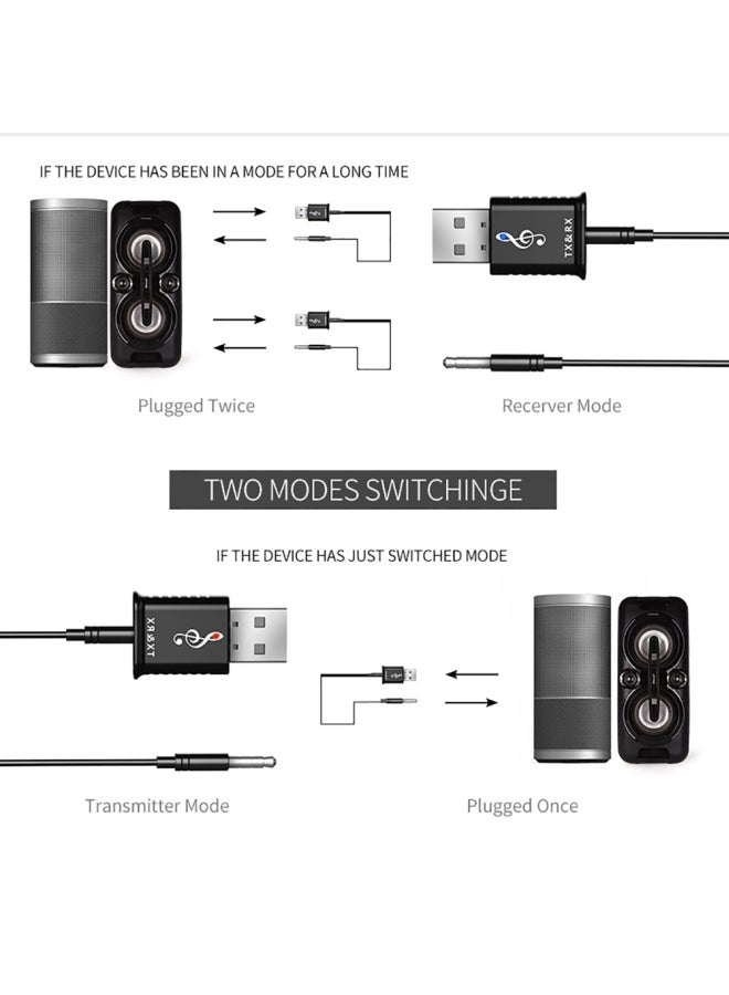Generic 2-In-1 USB Bluetooth Adapter Transmitter Receiver Black  - Image 5