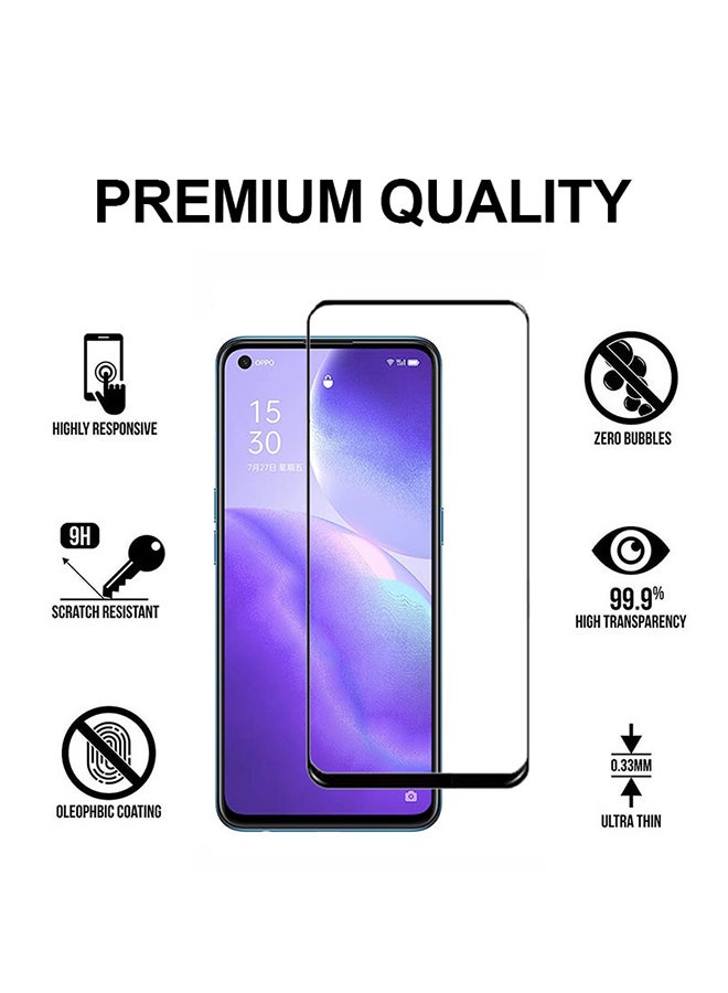 ثيودور لاصقة حماية للشاشة من الزجاج المقوى مناسبة لهاتف أوبو رينو 5 4G أسود - Image 2