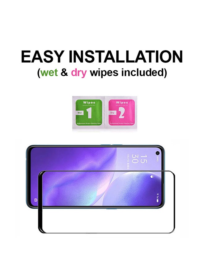 ثيودور لاصقة حماية للشاشة من الزجاج المقوى مناسبة لهاتف أوبو رينو 5 4G أسود - Image 3