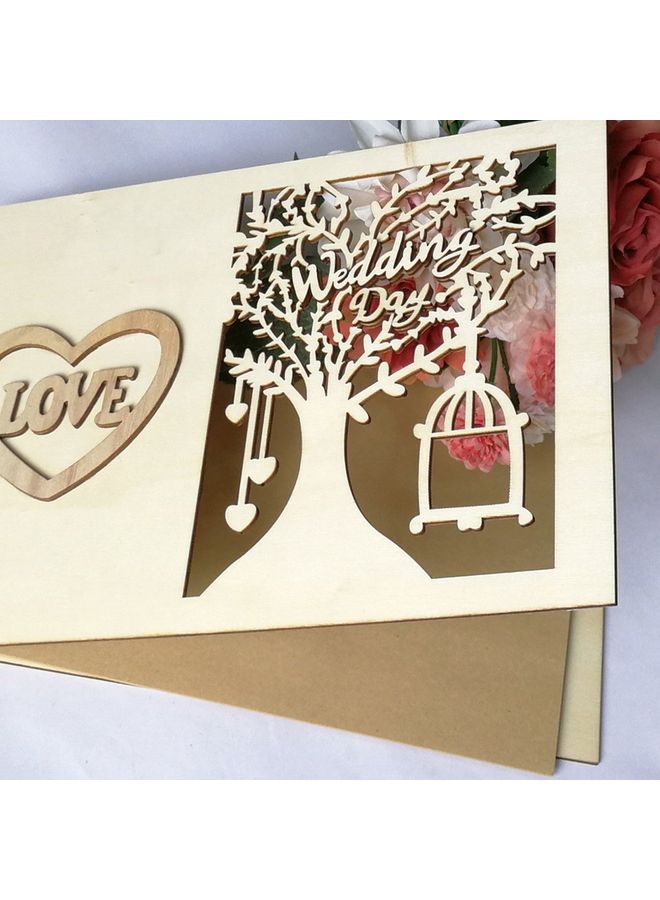 Wooden Wedding Notebook Decoration Beige  - Image 1