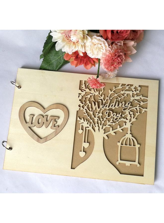 Wooden Wedding Notebook Decoration Beige  - Image 4