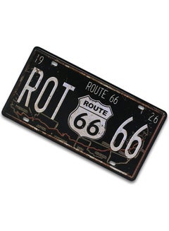Generic Vintage Design Car Metal License Plate Black/White  - Image 1