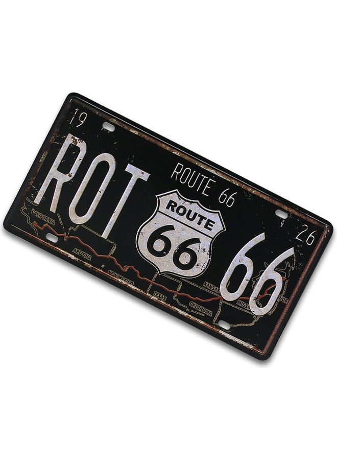 Vintage Design Car Metal License Plate Black/White  - Image 1
