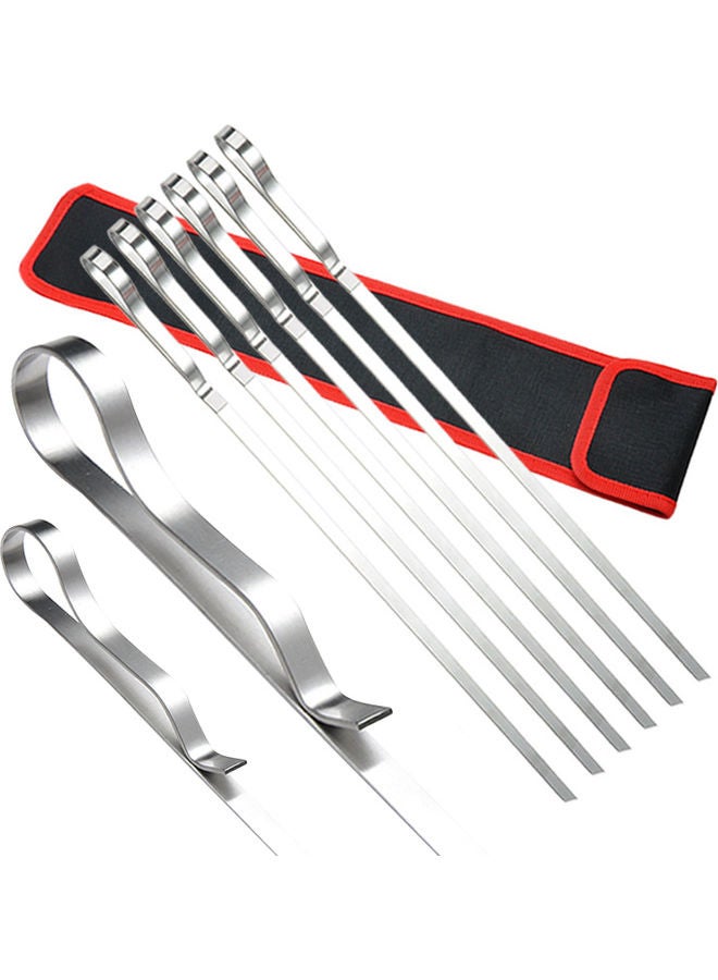 Generic 6-Piece Barbecue Skewer Sticks With Storage Bag Silver - Image 1