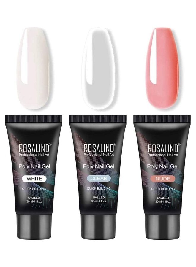 Rosalind 3 Piece Poly Nail Gel Kit Multicolour  - Image 1