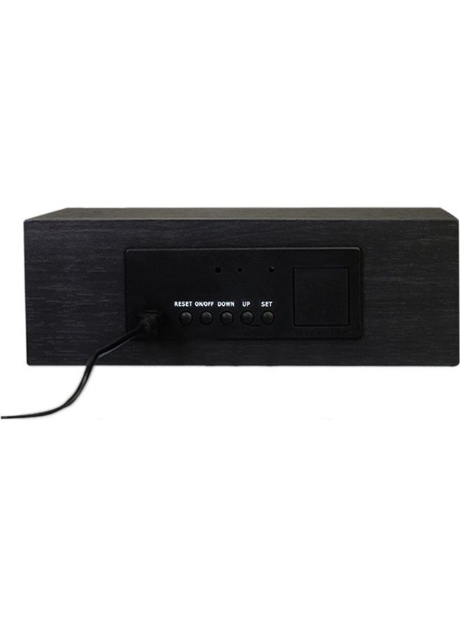 ساعة رقمية خشبية بإضاءة LED لون أسود 21.2x12.8x10.1سم - Image 4