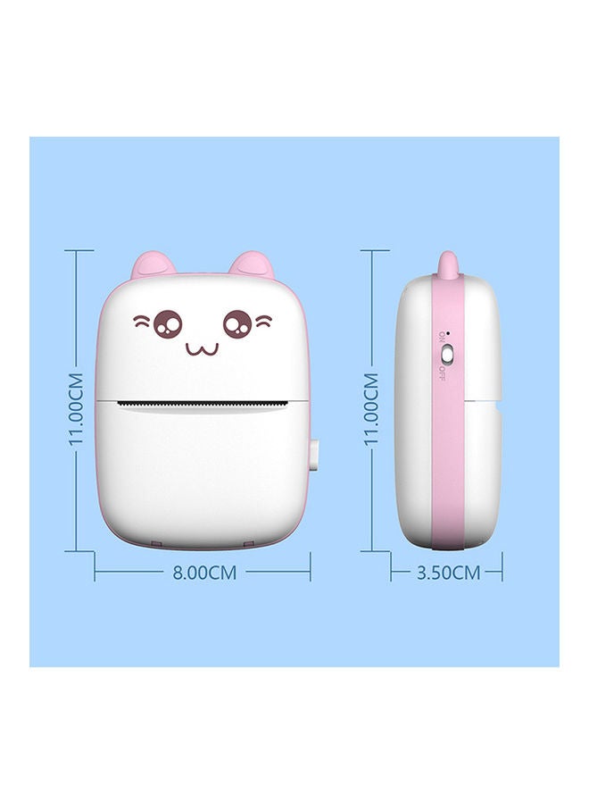 Portable Mini Thermal Printer 8x11x3.5cm White/Pink - Image 3