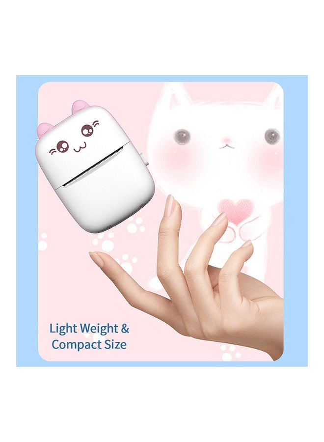 Portable Mini Thermal Printer 8x11x3.5cm White/Pink - Image 4