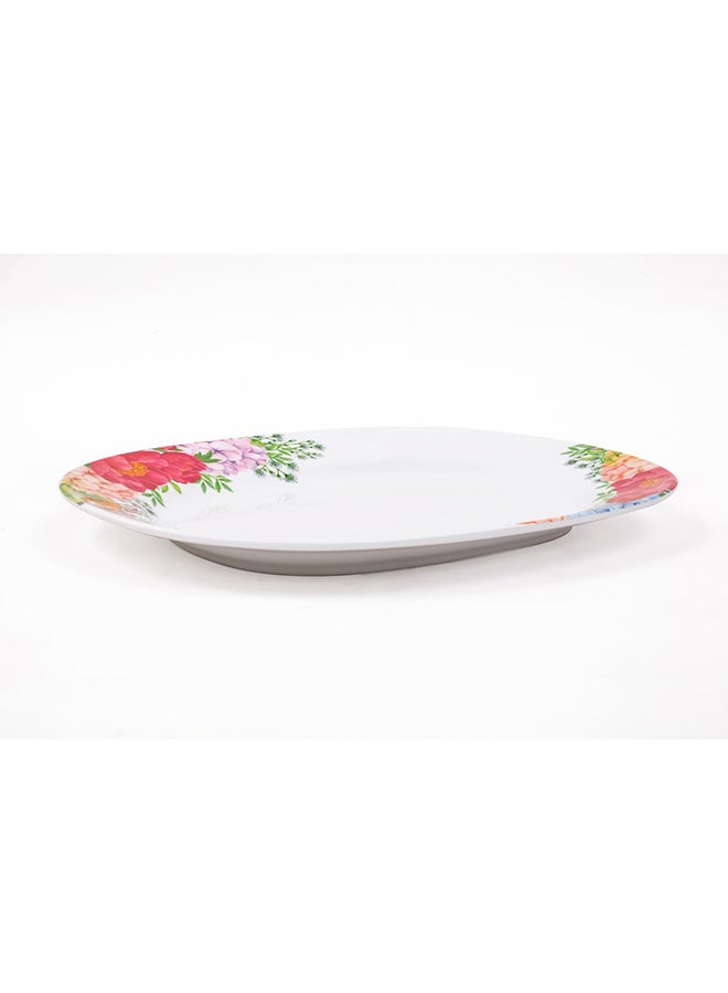 Royal Melamine Floral Print Oval Plate Multicolour 12inch - Image 1