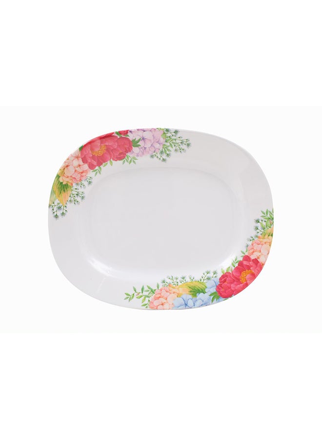 Royal Melamine Floral Print Oval Plate Multicolour 12inch - Image 2