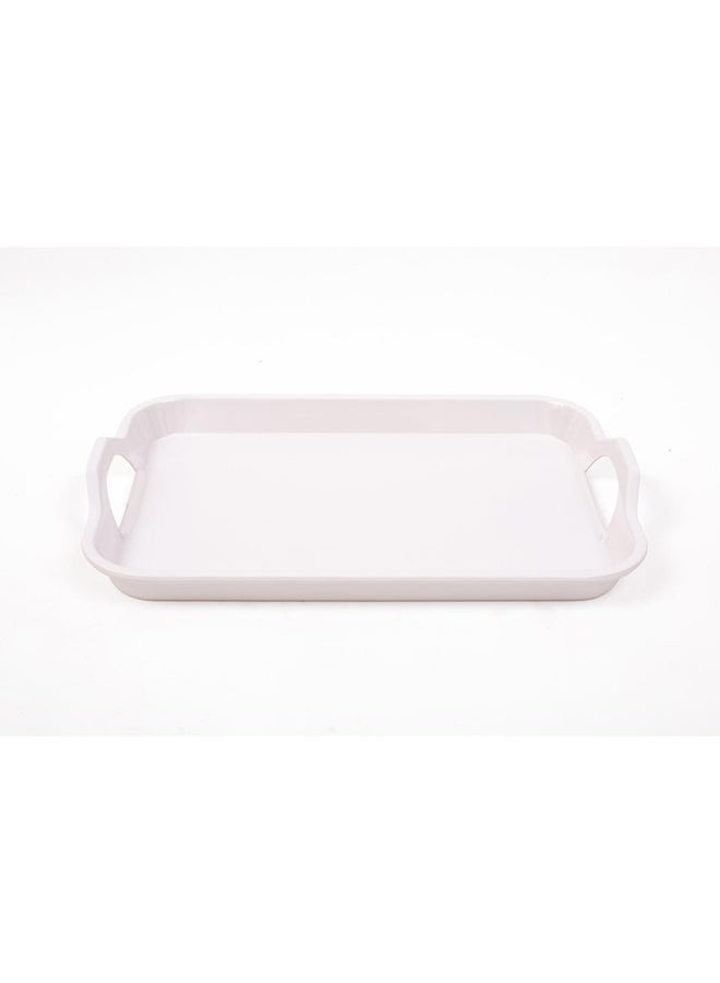 Royal Melamine Rectangular Tray With Handle White 20.5inch  - Image 1