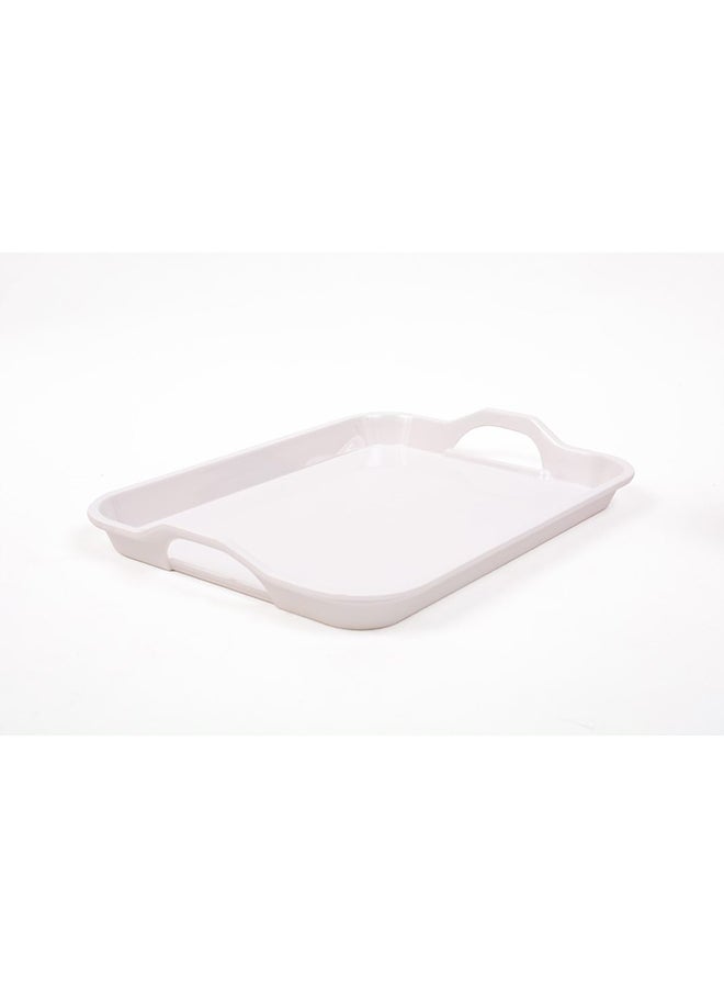 Royal Melamine Rectangular Tray With Handle White 20.5inch  - Image 2