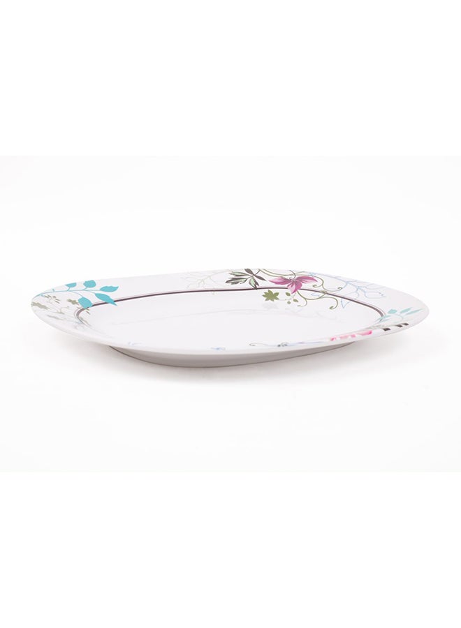 Royal Melamine Floral Print Oval Plate Multicolour 12inch - Image 1