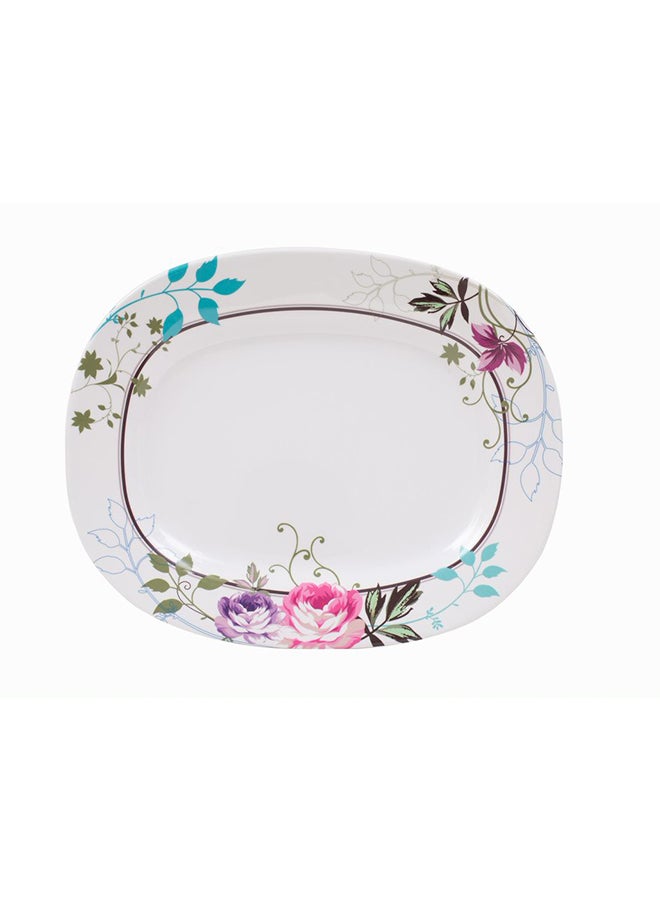 Royal Melamine Floral Print Oval Plate Multicolour 12inch - Image 2