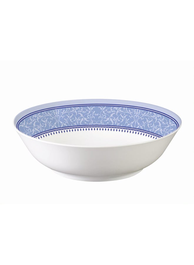 وعاء حساء رويال مستدير من الميلامين أبيض/ أزرق 7.5بوصة - Image 1